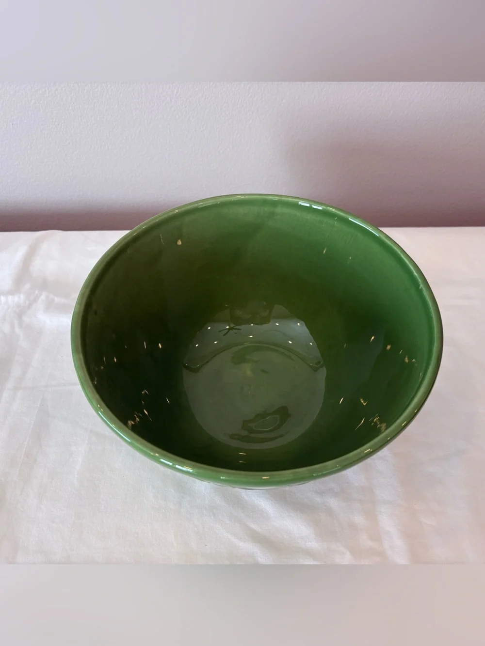Ceramiche Virginia Italy Green Large 9.5” Pasta Serving Bowl Chain Link Design